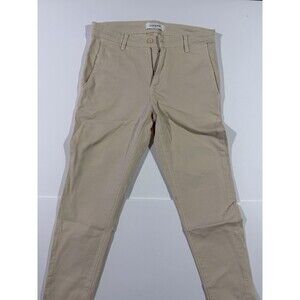 Legend London Men's Beige Chino Pants 28x30 Stretch Cotton Tapered Twill